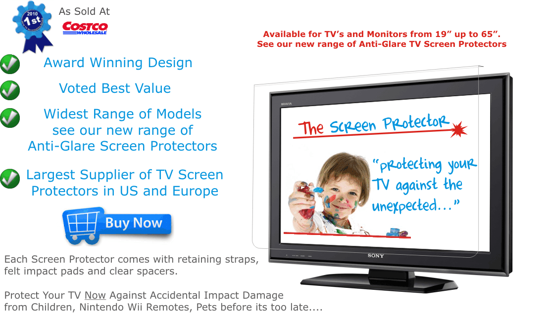 TV Screen Protectors - Standard and Anti-Glare 